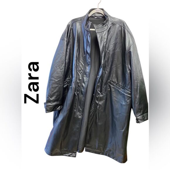 NWOT Zara Mens Faux Leather Coat Sz M - Picture 1 of 5